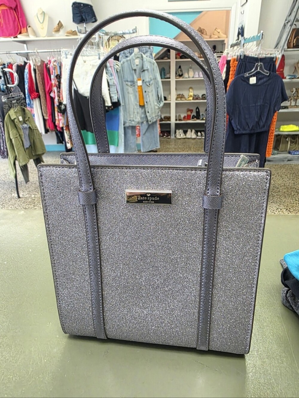 Kate Spade Silver Glitter Sparkle Bag Crossbody